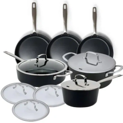 Alva Maestro Nonstick Cookware Set In Black