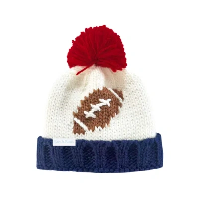 Bits & Bows Football Bobble Hat In Multi