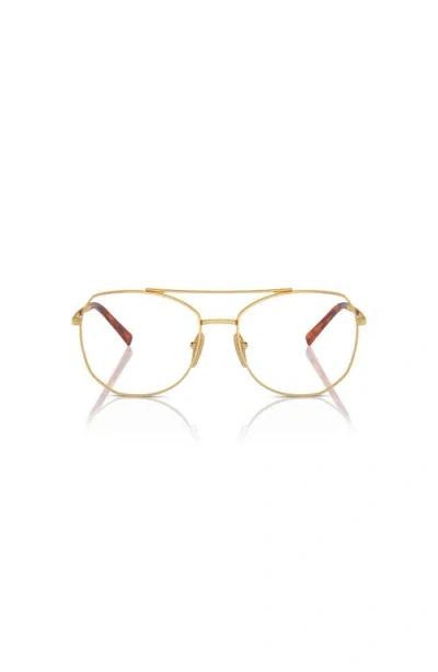 Prada 54mm Irregular Optical Glasses In Gold