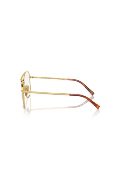 Prada 54mm Irregular Optical Glasses In Gold