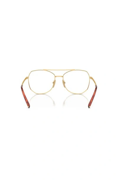 Prada 54mm Irregular Optical Glasses In Gold
