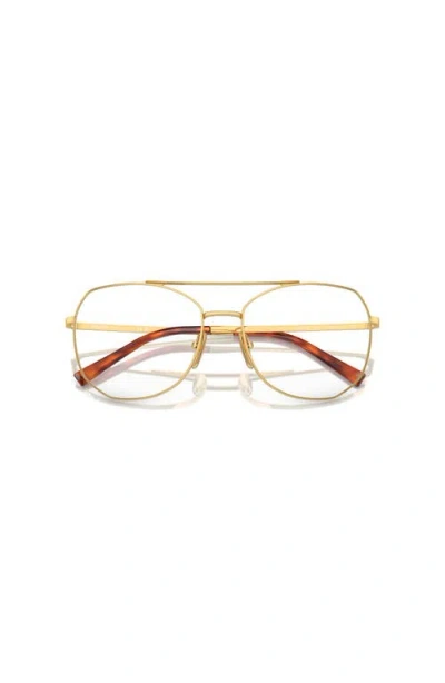 Prada 54mm Irregular Optical Glasses In Gold
