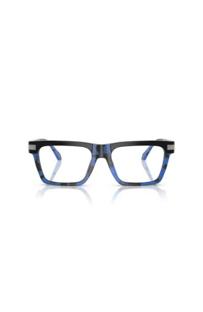 Versace 53mm Rectangle Optical Glasses In Blue