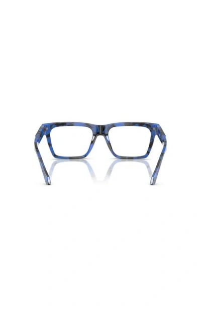 Versace 53mm Rectangle Optical Glasses In Blue