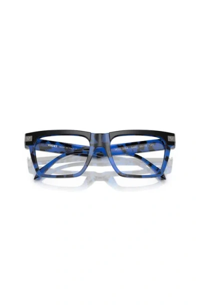Versace 53mm Rectangle Optical Glasses In Blue