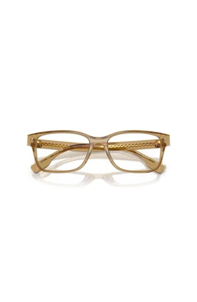 Tory Burch 53mm Rectangle Optical Glasses In Gold