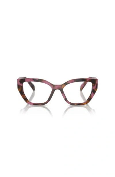 Prada 51mm Irregular Optical Glasses In Multi