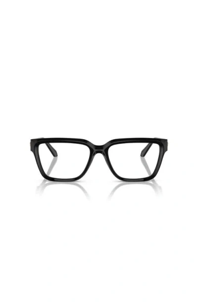 Versace 55mm Rectangle Optical Glasses In Black