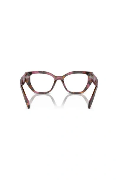 Prada 51mm Irregular Optical Glasses In Multi