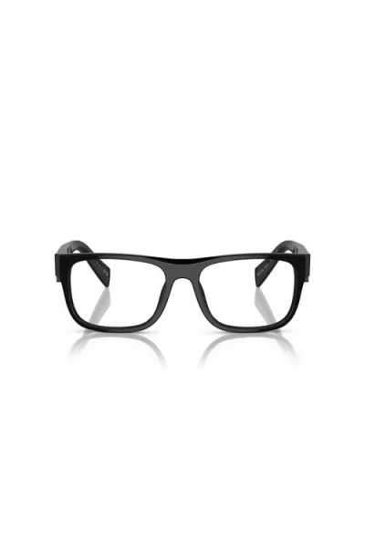Prada 53mm Rectangle Optical Glasses In Black