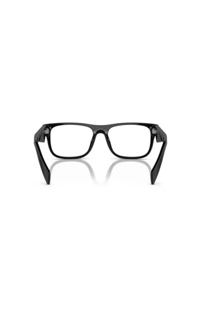 Prada 53mm Rectangle Optical Glasses In Black