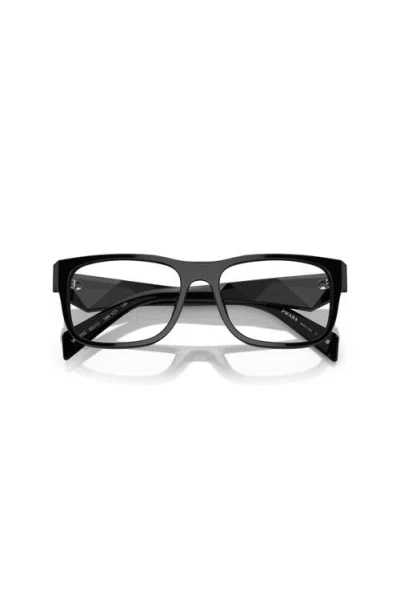 Prada 53mm Rectangle Optical Glasses In Black