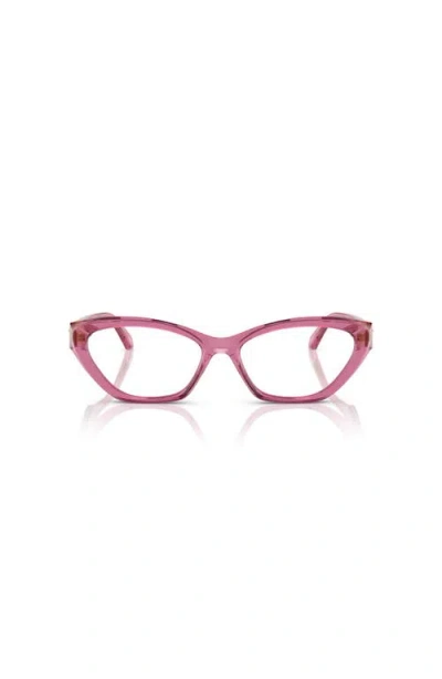 Versace 55mm Cat Eye Optical Glasses In Pink