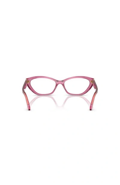 Versace 55mm Cat Eye Optical Glasses In Pink
