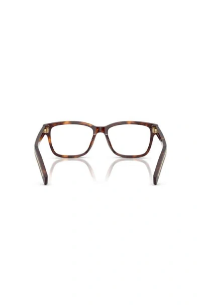 Prada 55mm Rectangle Optical Glasses In Black