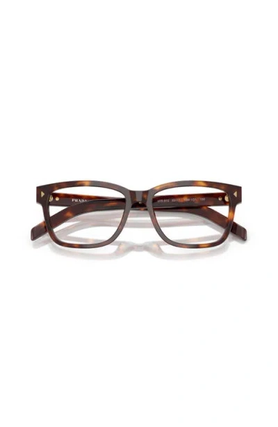 Prada 55mm Rectangle Optical Glasses In Black