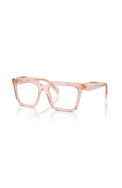 Prada 54mm Rectangle Optical Glasses In Gold