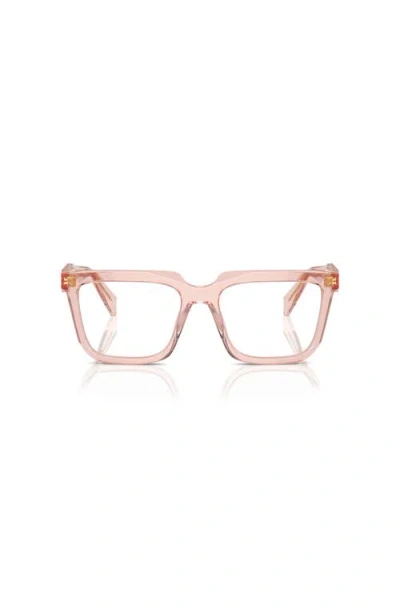 Prada 54mm Rectangle Optical Glasses In Gold