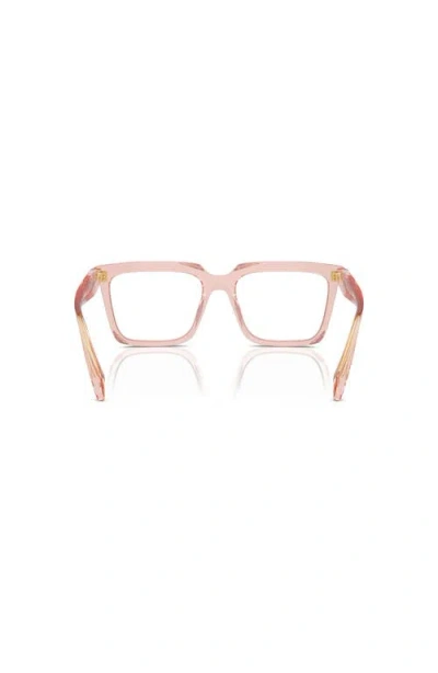 Prada 54mm Rectangle Optical Glasses In Gold