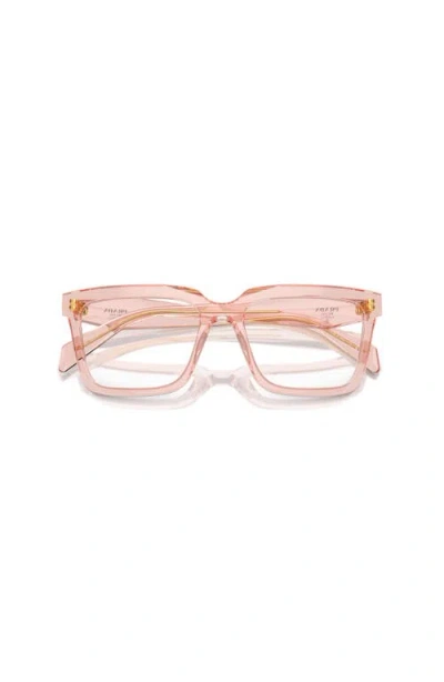 Prada 54mm Rectangle Optical Glasses In Gold