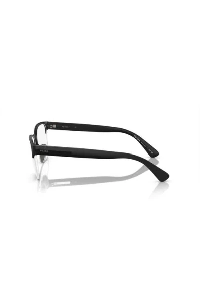 Prada 54mm Rectangle Optical Glasses In Black