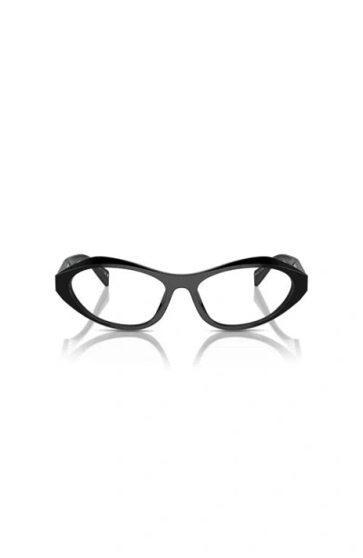 Prada 55mm Irregular Optical Glasses In Black