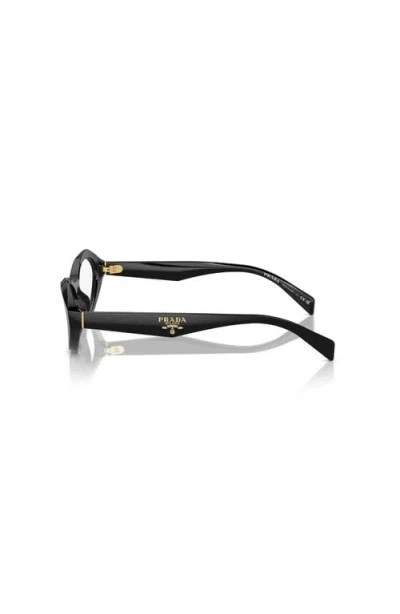 Prada 55mm Irregular Optical Glasses In Black