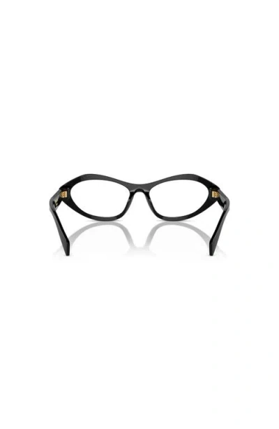 Prada 55mm Irregular Optical Glasses In Black