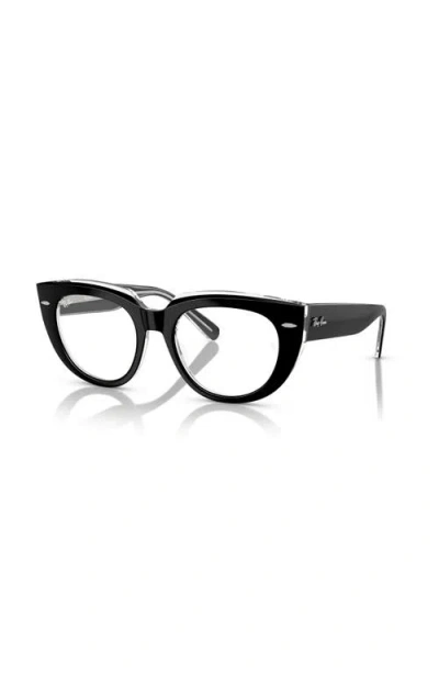 Ray Ban Ray-ban 48mm Square Optical Glasses In Black