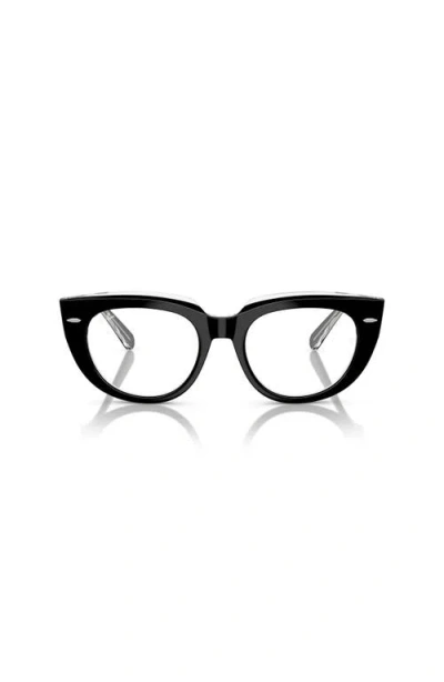 Ray Ban Ray-ban 48mm Square Optical Glasses In Black