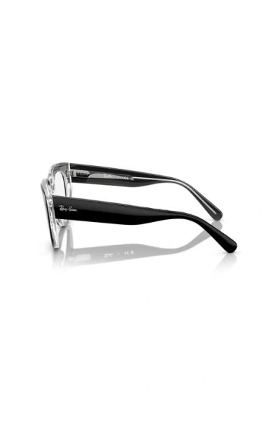 Ray Ban Ray-ban 48mm Square Optical Glasses In Black