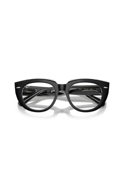 Ray Ban Ray-ban 48mm Square Optical Glasses In Black