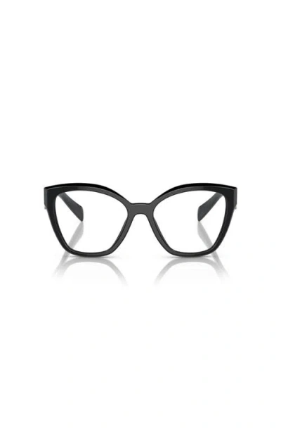Prada 54mm Irregular Optical Glasses In Black