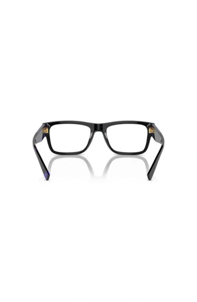 Prada 52mm Rectangle Optical Glasses In Black