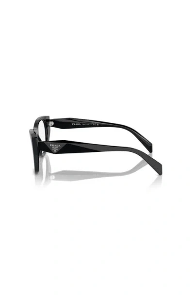 Prada 50mm Irregular Optical Glasses In Black