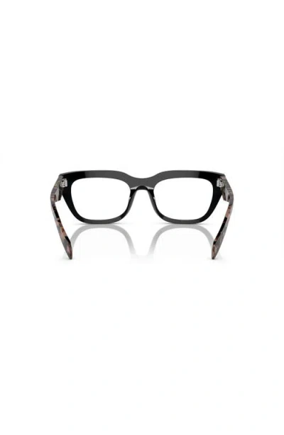 Prada 52mm Irregular Optical Glasses In Black