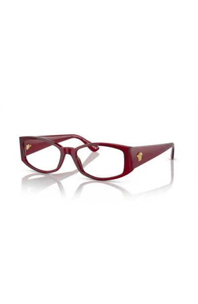 Versace 54mm Irregular Optical Glasses In Burgundy