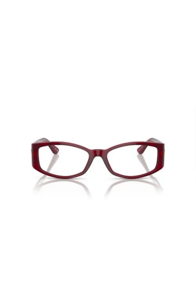 Versace 54mm Irregular Optical Glasses In Burgundy