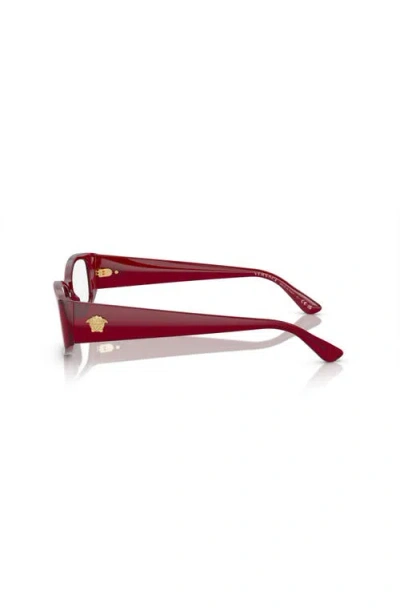 Versace 54mm Irregular Optical Glasses In Burgundy