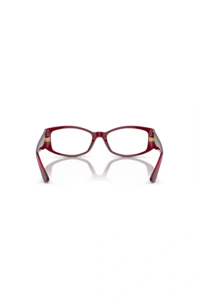 Versace 54mm Irregular Optical Glasses In Burgundy