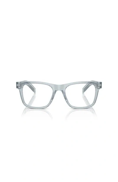 Prada 52mm Rectangle Optical Glasses In Blue