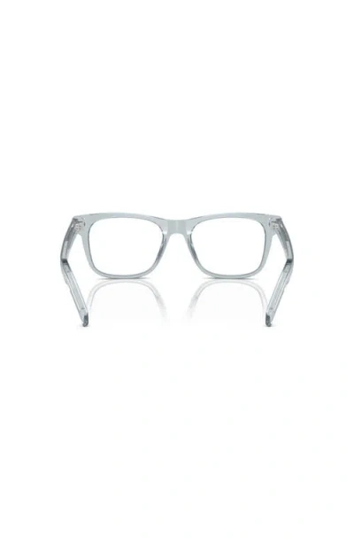 Prada 52mm Rectangle Optical Glasses In Blue