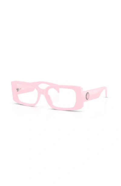 Versace 51mm Rectangle Optical Glasses In Pink