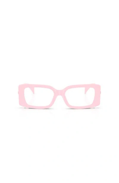 Versace 51mm Rectangle Optical Glasses In Pink