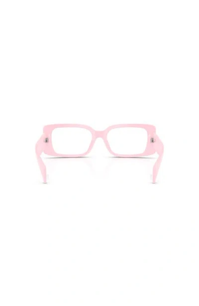 Versace 51mm Rectangle Optical Glasses In Pink