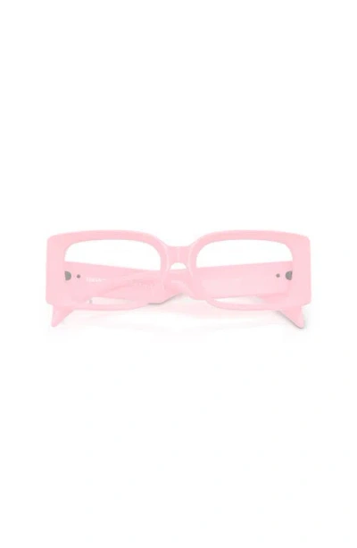 Versace 51mm Rectangle Optical Glasses In Pink