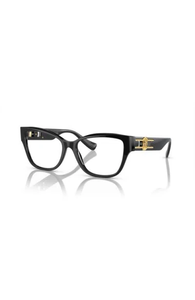 Versace 54mm Rectangle Optical Glasses In Black