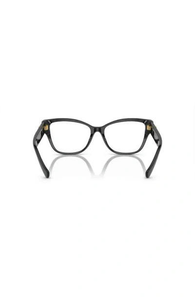 Versace 54mm Rectangle Optical Glasses In Black