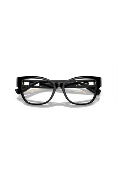 Versace 54mm Rectangle Optical Glasses In Black