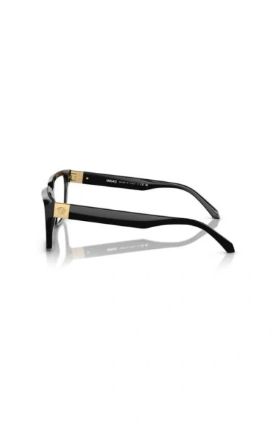 Versace 53mm Rectangle Optical Glasses In Black